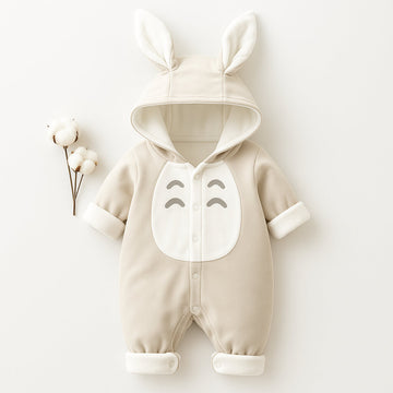 Cotton baby romper thickened chinchilla hooded
