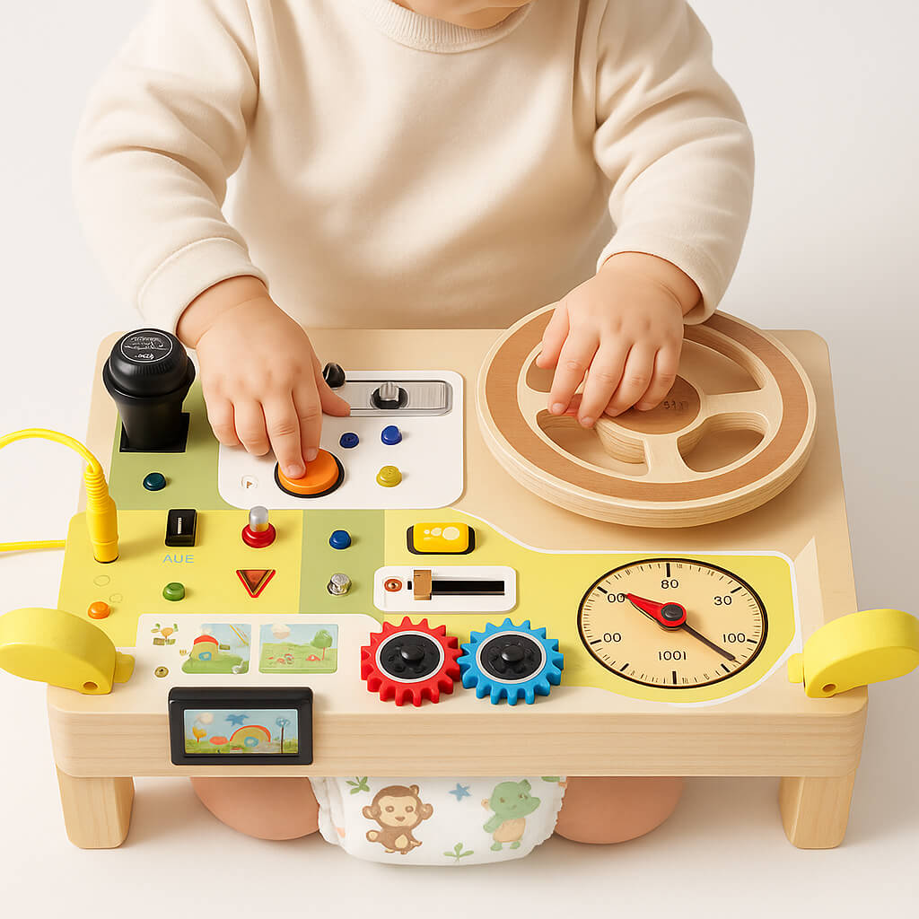 Nordic Baby Wooden Steering Wheel Puzzle Toy