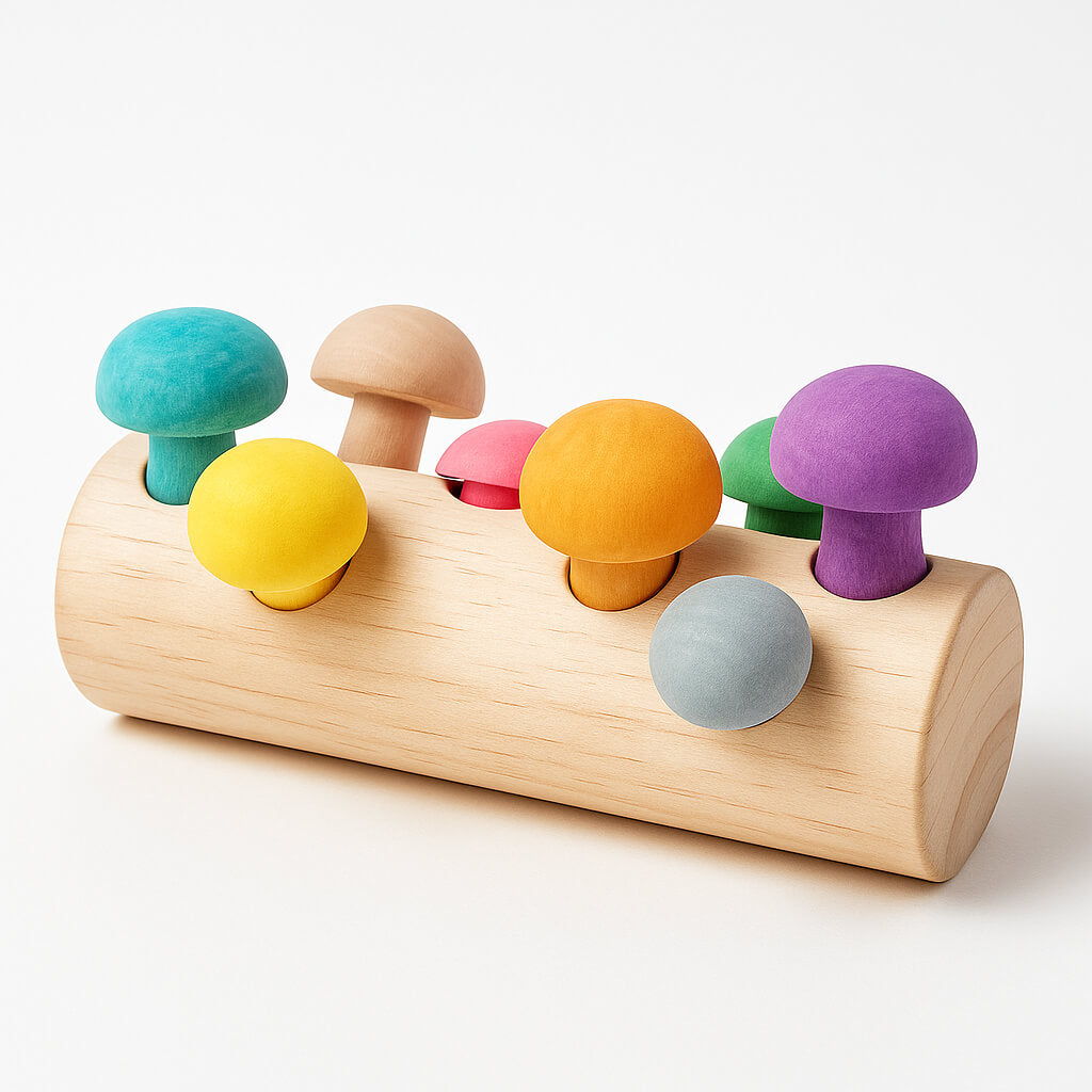 Simulation Mushroom Picking Game Wooden Toys