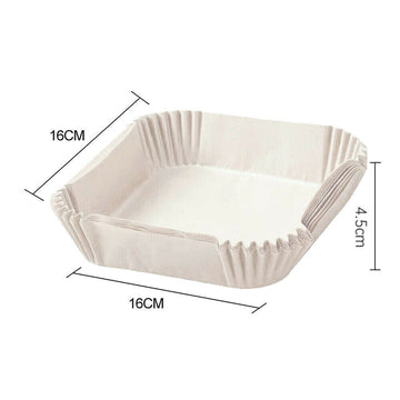 50PCS Square white Box Air Fryer Disposable Paper Liner Non-Stick Pan Parchment Baking Paper