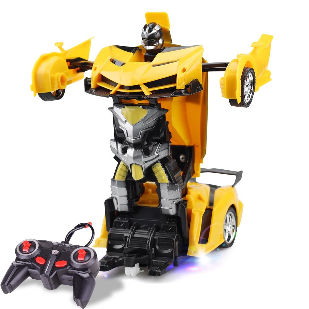 Remote-controlled Deformable Toy Car - 4 Channels - Yellow
