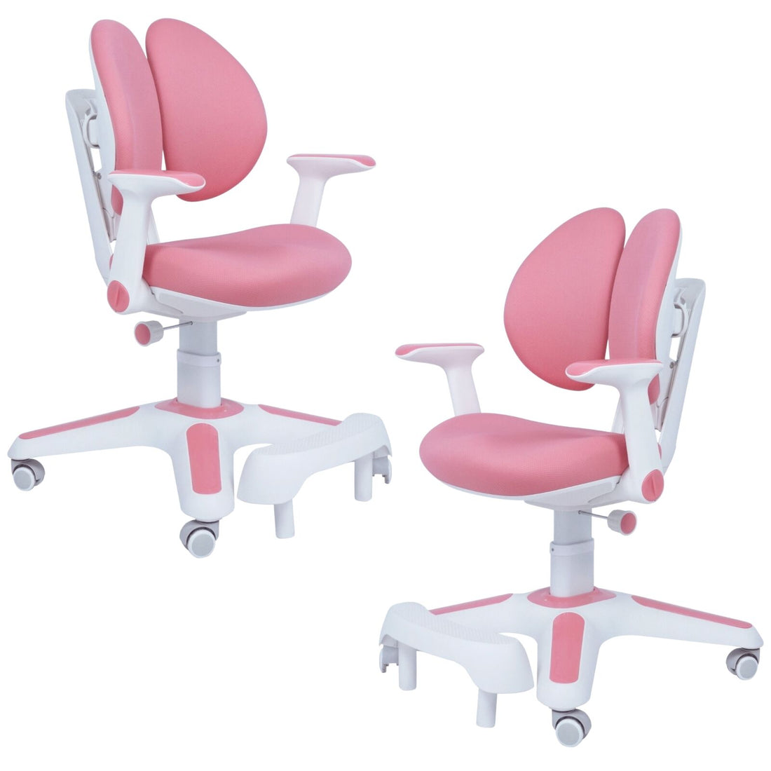 2x Ergonomic Children Kids Study Chairs Height Adjustable - Pink