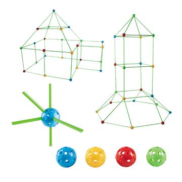 217pcs Kids Construction Fort Building Kit Castles 3D Play House Tent Toys