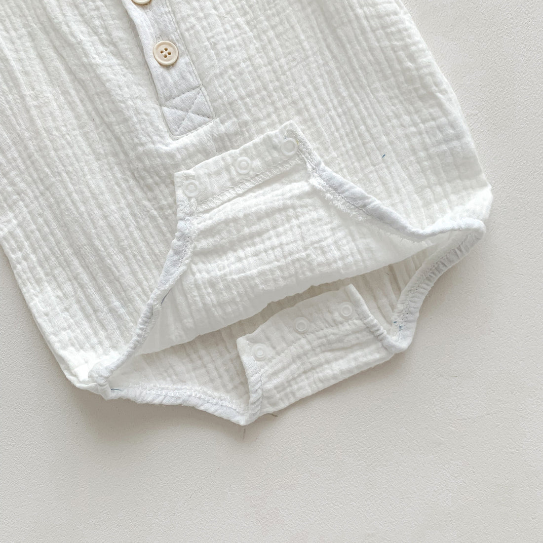 100cm Blue Sleeveless Bubble Cotton Baby Romper - Soft Newborn Onesie for Boys and Girls, 0-2 Years