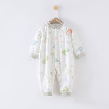 66 Size Dinosaur Land Class A Pure Cotton Long-Sleeve Baby Onesie - Cozy Newborn Bodysuit for Fall and Winter