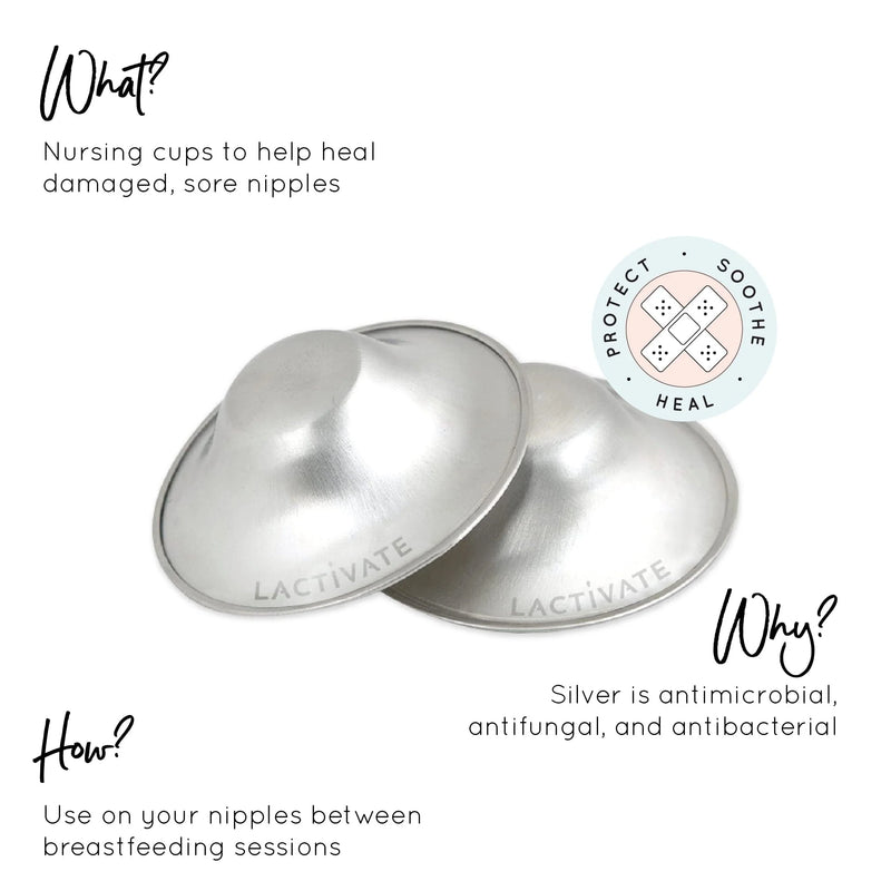Lactivate Silver Nursing Cups - 2pk