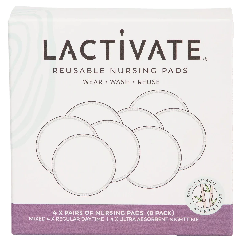 Lactivate Reusable Nursing Pads 8pk - White
