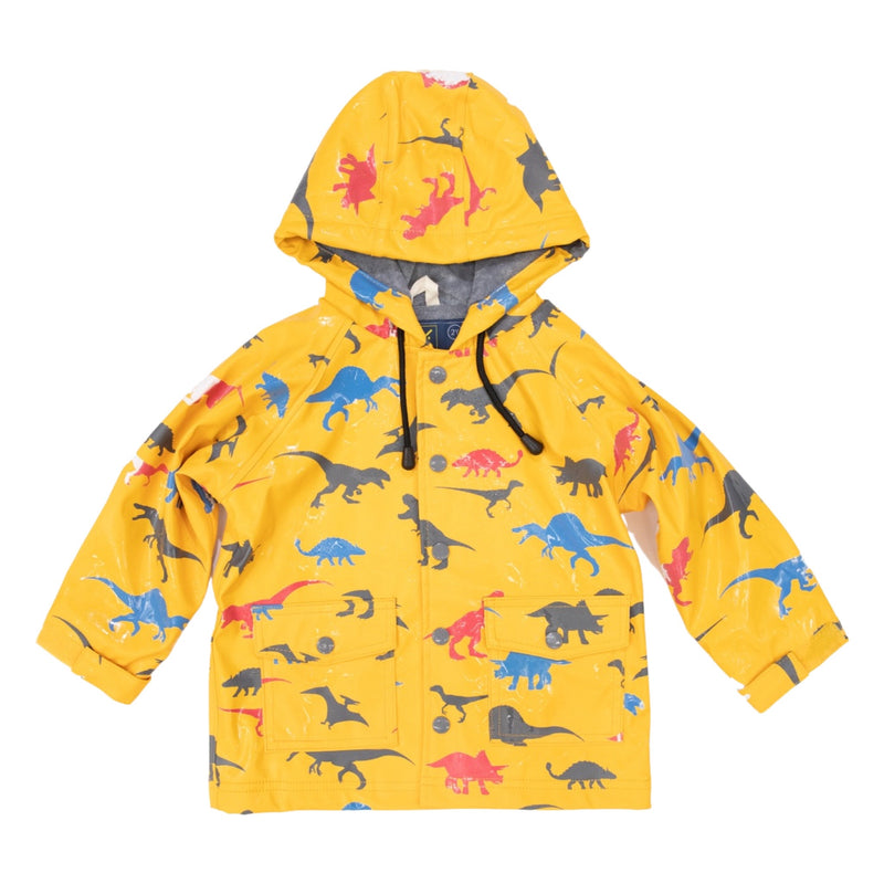 Korango Dino Colour Change Raincoat - Mustard