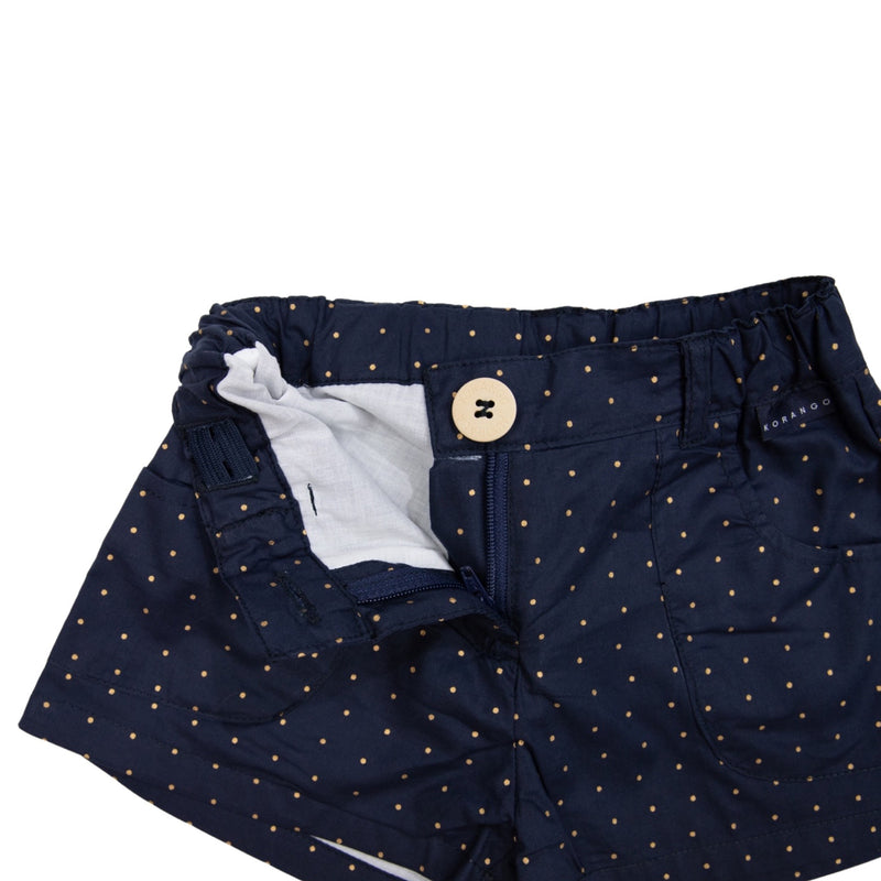 Gold Spot Cotton Poplin Shorts - Navy