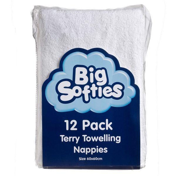 Big Softies 12pk Terry Towelling Nappies