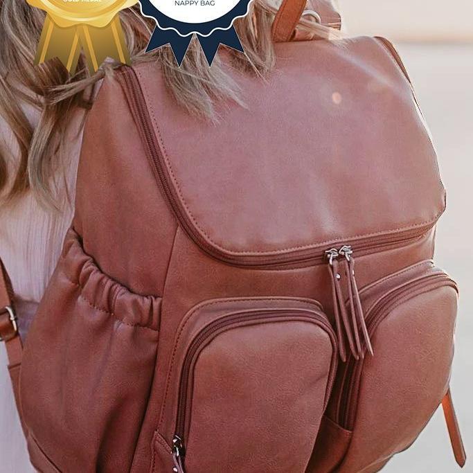 Faux Leather Nappy Backpack