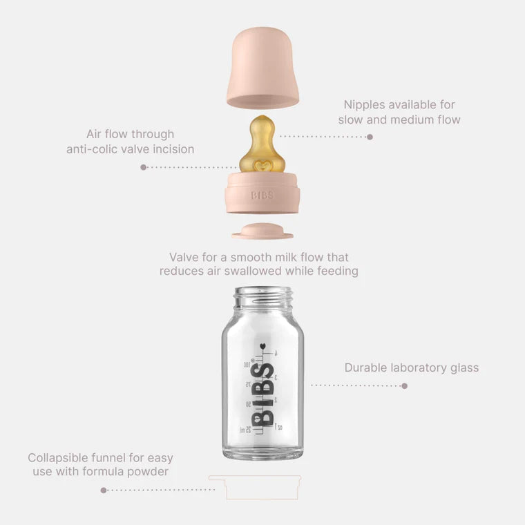 Bibs Glass Bottle 110ml - Ivory