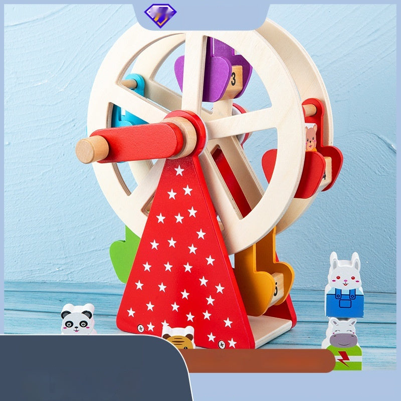 Wooden Animal Hand Ferris Wheel for Baby