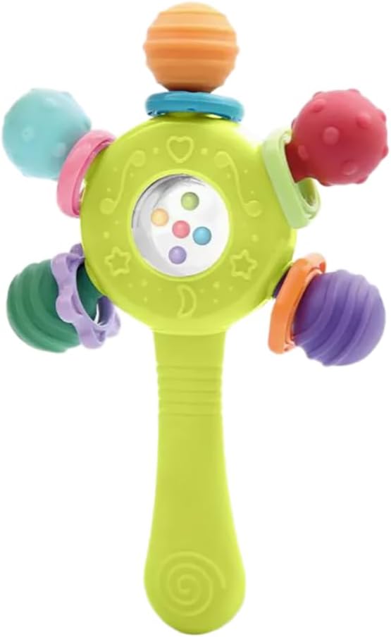 Baby Rattle,Baby Teether Teething Toys for Babies 0 3 6 9 12 18 Months,Baby Sensory Toy for 0-6 6-12 Months,Montessori Early Education Toy,Grasp Training,Newborn Toys(Pink)