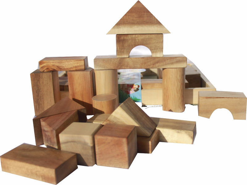 NATURAL WOOD BLOCKS 34 PCS