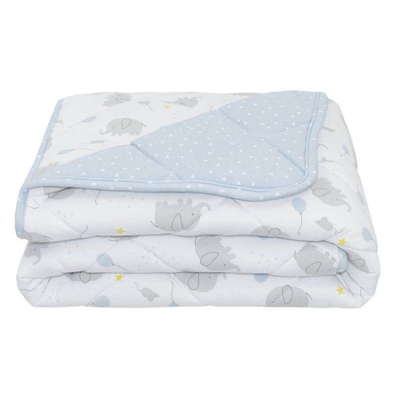 Jersey Cot Comforter Quilt - Mason Blue Dots