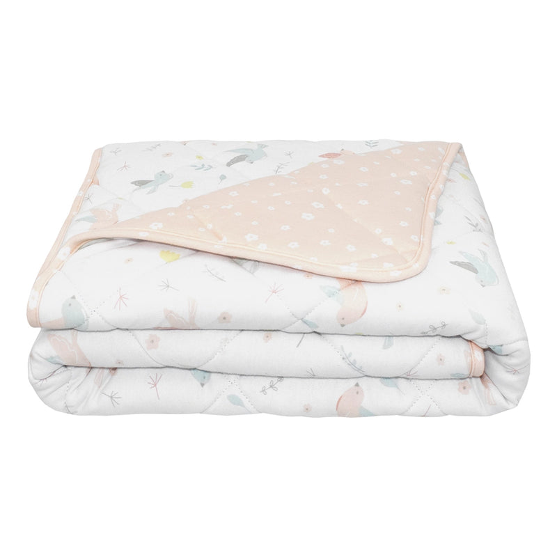 Jersey Cot Comforter Quilt - Ava Blush Floral