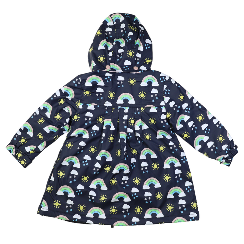 Korango Sunshine & Rainbows Raincoat - Peacoat