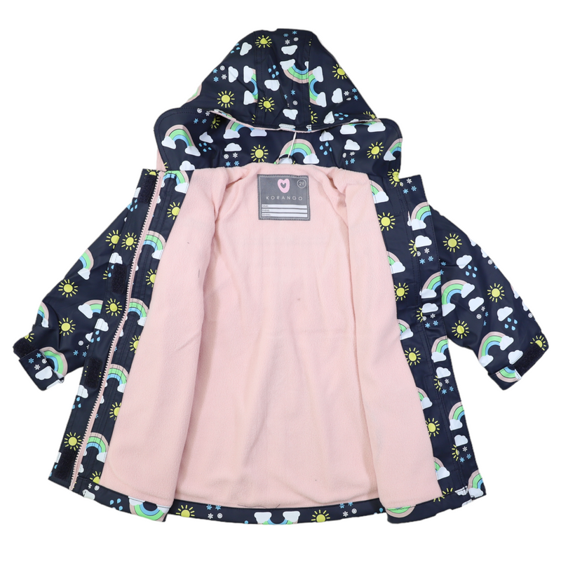 Korango Sunshine & Rainbows Raincoat - Peacoat