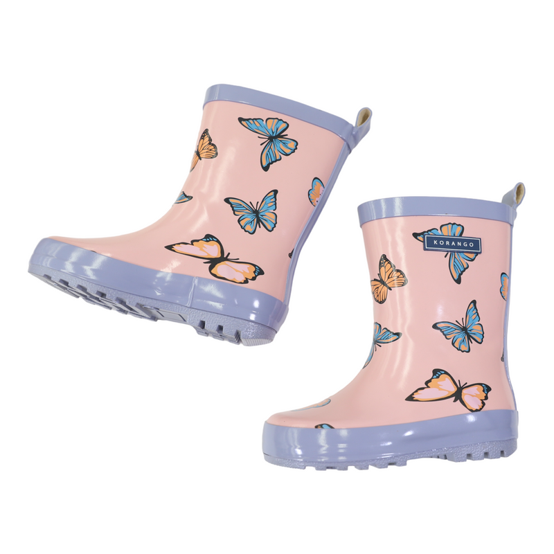 Korango Butterfly Gumboots - Fairytale Pink