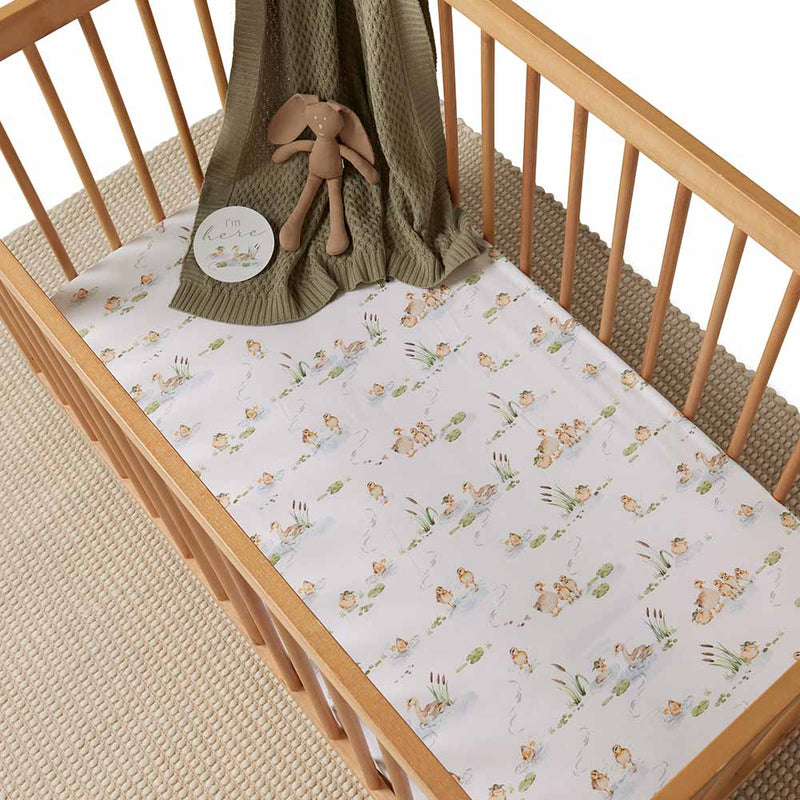 Snuggle Hunny Cot Sheet - Duck Pond