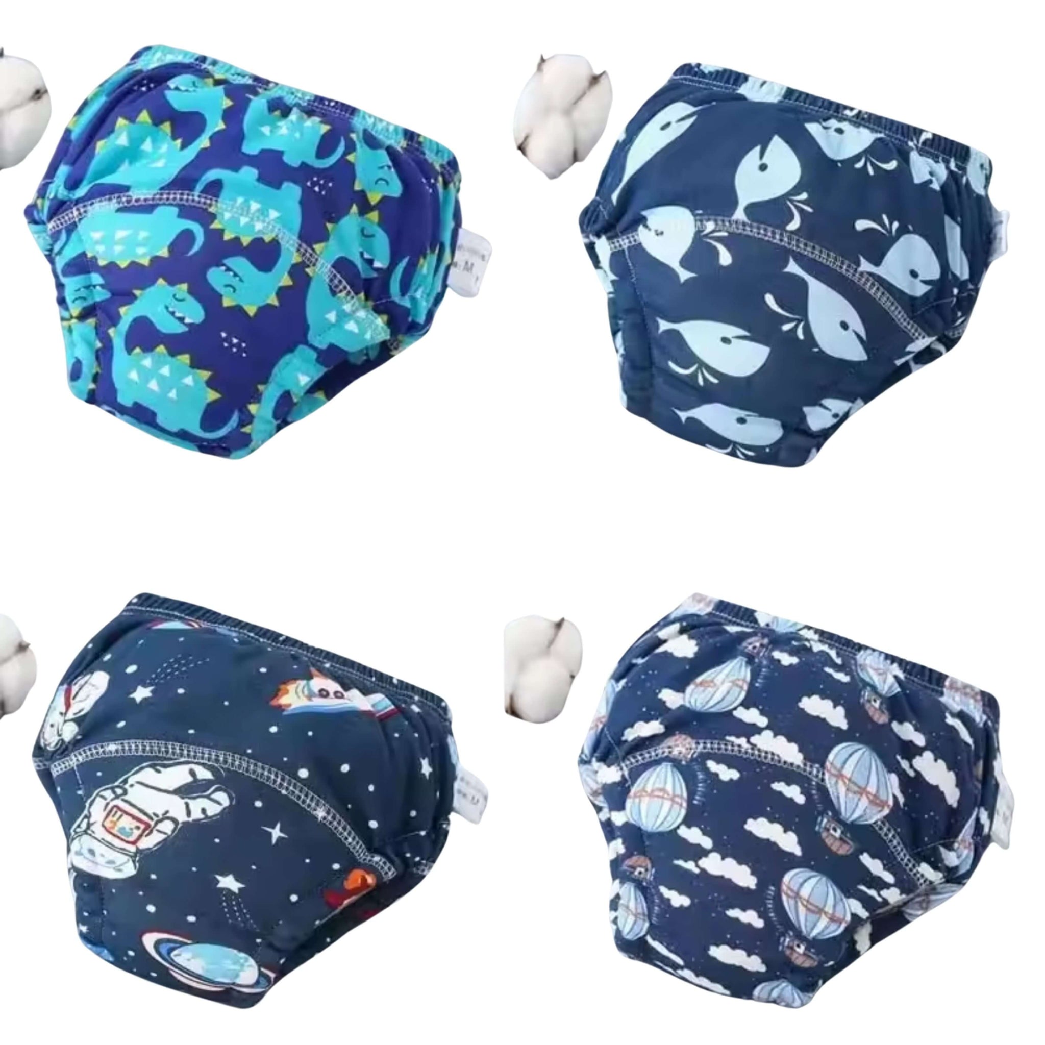 4PCS Baby Waterproof Diapers Pee Shorts Underwears Reusable Soft Ecological Cotton Toddler Potty Training Pants For Boys Girls