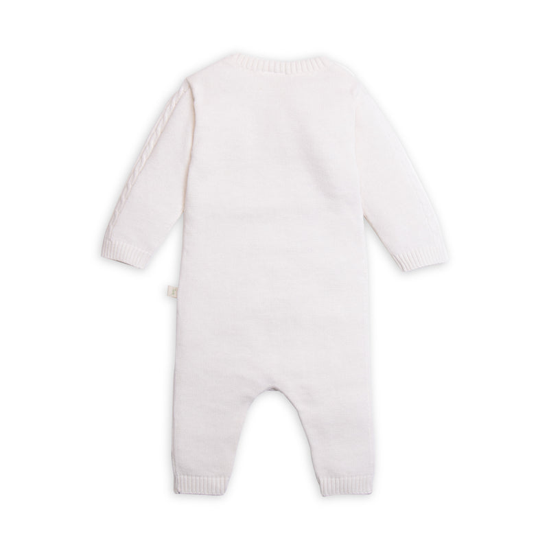 Tiny Twig Cable Knit Growsuit - Snow White