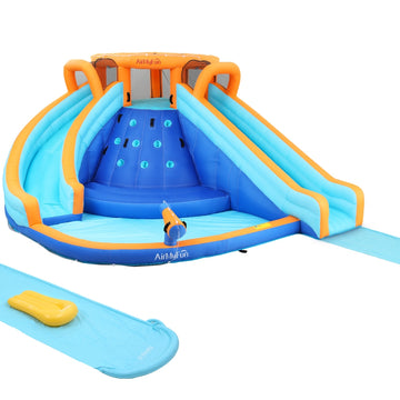 AirMyFun Kids Inflatable Pool Water Double Slide Park Jumping Castle 465X390CM