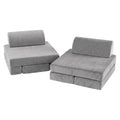 Keezi 12-piece modular kids sofa in grey with foam cushions and removable washable covers, ideal for playroom seating.