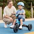 Blue RIGO tricycle bike for kids with three wheels, made of carbon steel, featuring a 70cm frame for young children.