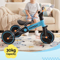 Blue RIGO tricycle bike for kids with 3 wheels, made of carbon steel, designed for young children and outdoor riding.