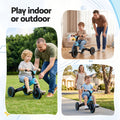 Blue RIGO tricycle bike for kids with 3 wheels, made of carbon steel, featuring a 70cm frame for young children.
