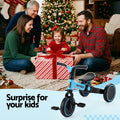 Blue RIGO tricycle bike for kids with 3 wheels, made of carbon steel, featuring a sturdy frame and a 70cm size by Everything Baby.