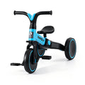 Blue RIGO kids' tricycle bike with three wheels, made of carbon steel, suitable for young children, 70cm size, designed for safety and fun.