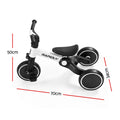 White RIGO tricycle bike for kids with 3 wheels, made of carbon steel, 70cm, suitable for young children.