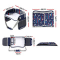 Keezi Kids travel tray lap desk in blue, portable car seat organizer for kids, ideal for cars and airplanes.