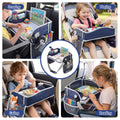Keezi Kids travel lap desk in blue with organizer for car and airplane, portable kid’s desk suitable for car and travel use
