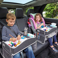 Grey Keezi Kids Travel Tray Car Seat Lap Desk for children, portable car and airplane desk organizer with child-friendly design.