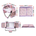 Pink Keezi Kids travel tray for car seat and airplane, portable lap desk organizer for children, from Everything Baby.