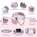 Pink Keezi Kids Travel Tray Car Seat Lap Desk for children, portable organizer for car and airplane use, by Everything Baby.