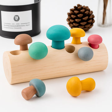 Simulation Mushroom Picking Game Wooden Toys