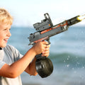 Grey Keezi kids and adult electric water gun with 500ml tank, light-up squirt toy for pretend play fun