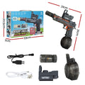 Grey Keezi kids' electric water gun with 500ml tank, designed for pretend play and outdoor water fun for children.