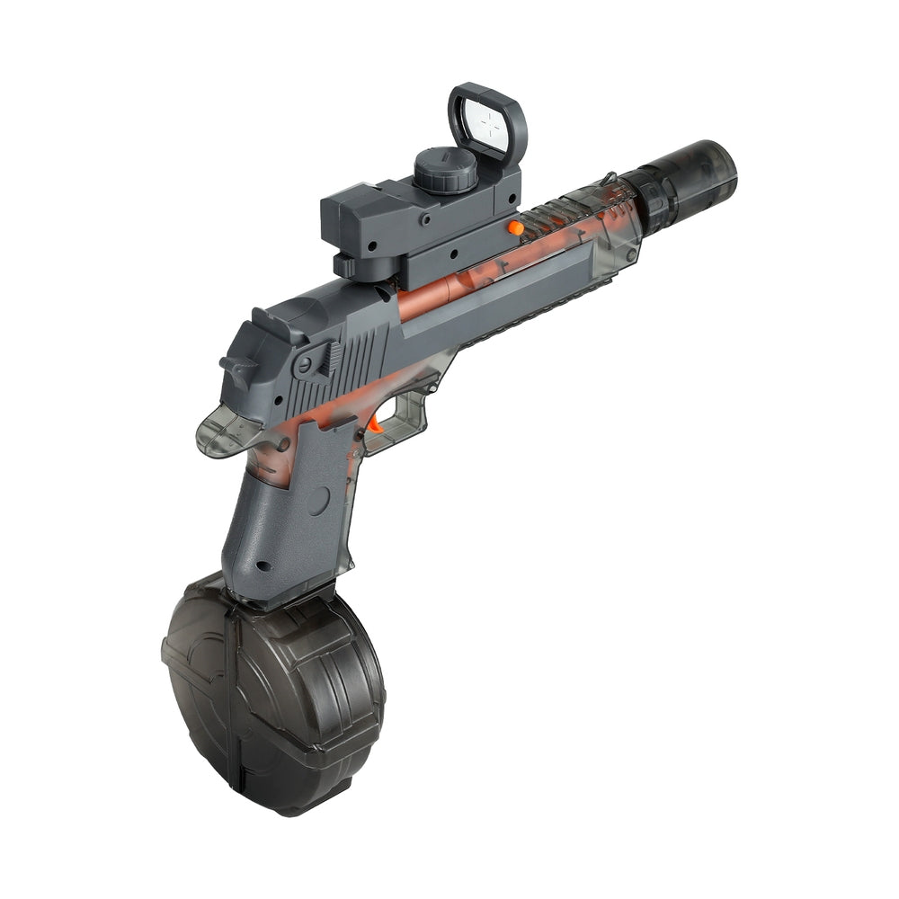 Grey Keezi kids electric water gun with 500ml tank, fun pretend play toy for children, lightweight and easy to handle.