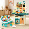 Keezi 2-piece kids pretend kitchen and washing playset with sink toys for imaginative play, suitable for toddlers and young children.