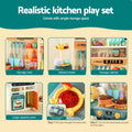 Keezi 2-piece kids pretend kitchen and washing playset with sink toys, designed for imaginative baby and kids pretend play activities.