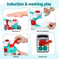 Keezi 2-piece kids pretend kitchen and washing playset with sink toys, ideal for imaginative baby and kids pretend play activities.