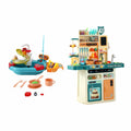 Keezi 2-piece kids pretend kitchen playset with water toys and fishing game, includes play sink and food items for imaginative fun.