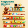 Keezi 2-piece kids pretend kitchen playset with water toys, fishing game, and food play for children, designed for imaginative pretend play.