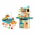 Keezi 2-piece kids pretend kitchen playset with water toys and fishing game, includes play food and sink for imaginative pretend play.